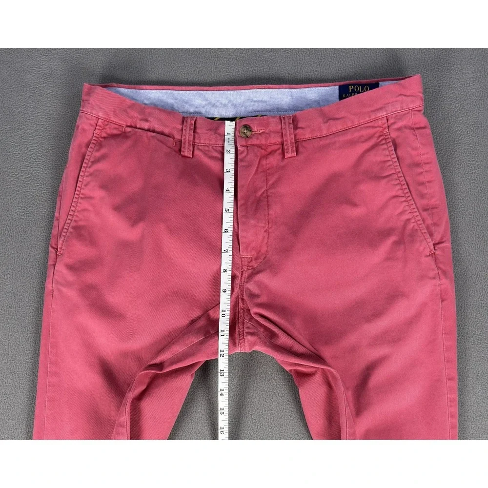 Polo Ralph Lauren Pants 33x32 Pink Straight‎ Classic Cotton Twill Prep Pony Logo